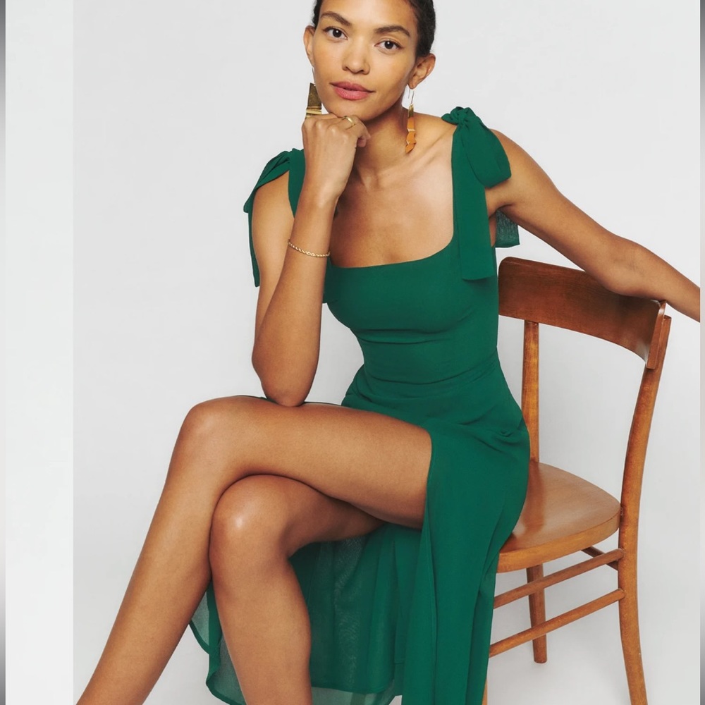 Reformation Twilight Dress in Emerald